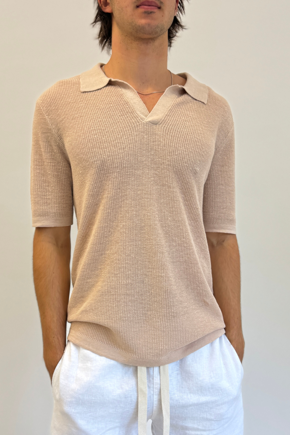 Lucca Linen Polo Sand