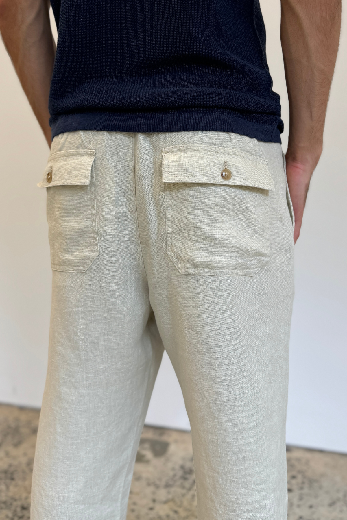 Linen Slack Pant - Hay